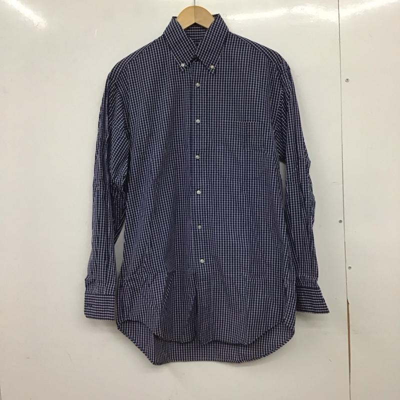 シップス SHIPS シャツ、ブラウス 長袖 長袖シャツ チェックシャツ カラーシャツ ボタンダウンシャツ S チェック 白 / ホワイト / white X 紺 / ネイビー / navy メンズ USED 古着 中古 10153565