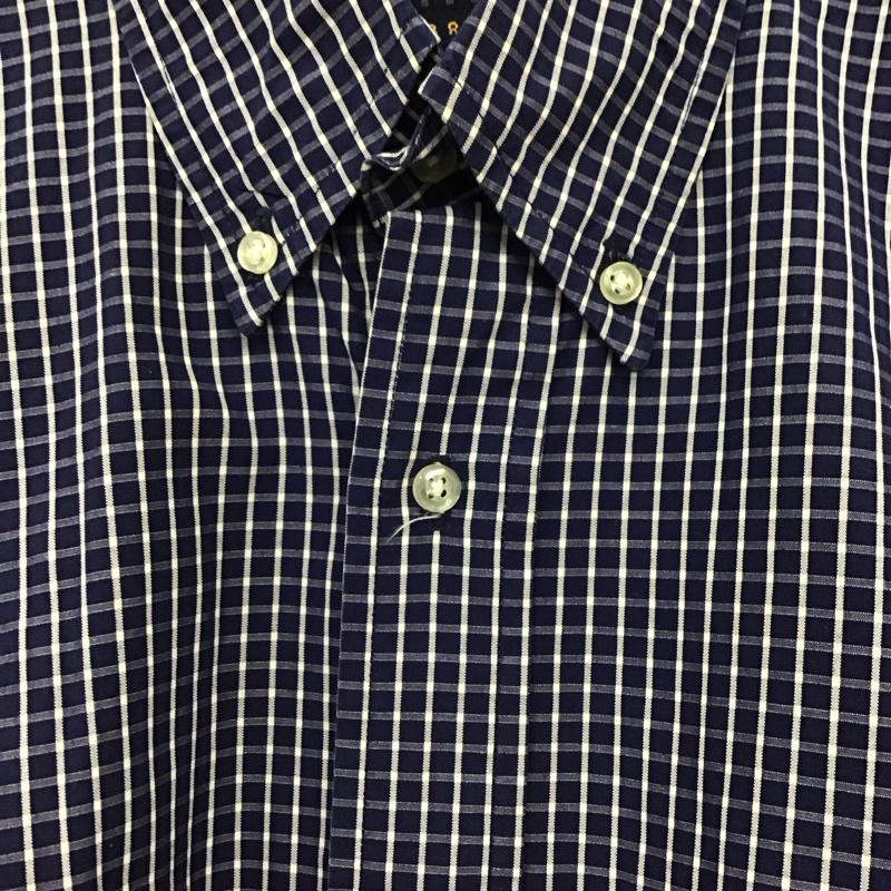 シップス SHIPS シャツ、ブラウス 長袖 長袖シャツ チェックシャツ カラーシャツ ボタンダウンシャツ S チェック 白 / ホワイト / white X 紺 / ネイビー / navy メンズ USED 古着 中古 10153565