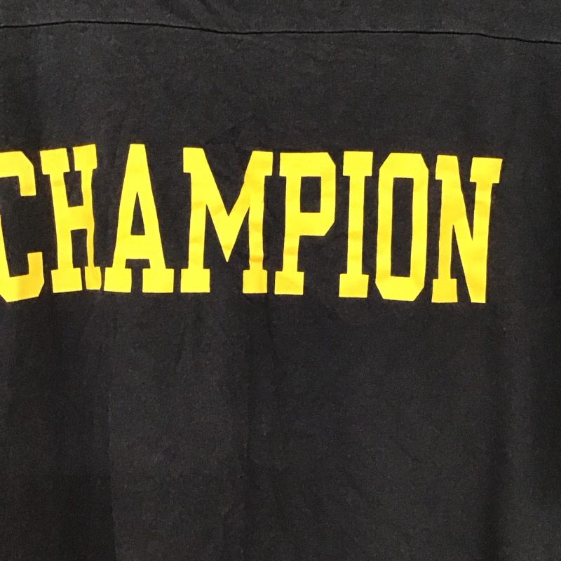 チャンピオン Champion Tシャツ 半袖 半袖カットソー プリントTシャツ クルーネックカットソー XL ロゴ、文字 紺 / ネイビー / navy メンズ USED 古着 中古 10153575