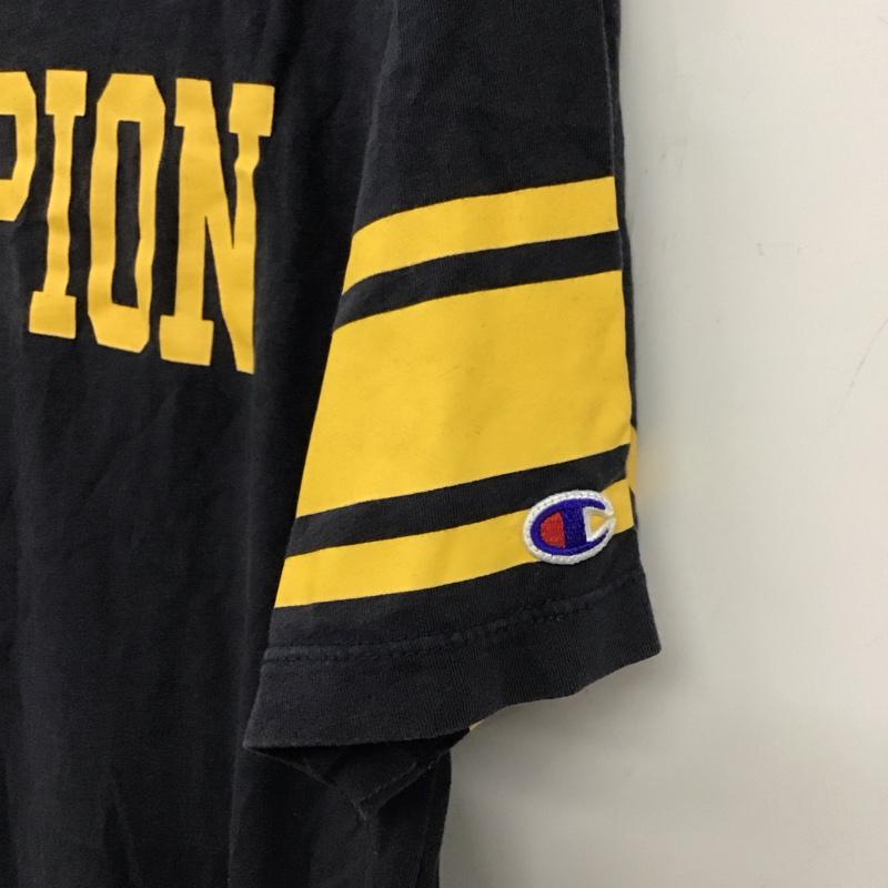チャンピオン Champion Tシャツ 半袖 半袖カットソー プリントTシャツ クルーネックカットソー XL ロゴ、文字 紺 / ネイビー / navy メンズ USED 古着 中古 10153575