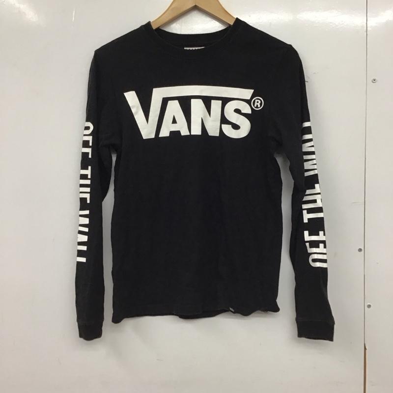 バンズ VANS カットソー 長袖 長袖カットソー プリントカットソー クルーネック S ロゴ、文字 黒 / ブラック / black メンズ USED 古着 中古 10153576