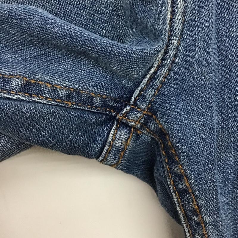 ザラ ZARA パンツ デニム、ジーンズ デニムパンツ スリムパンツ カジュアルパンツ ストレッチパンツ 44 プリント X ダメージ加工 インディゴ / インディゴ / Indigo メンズ USED 古着 中古 10153577
