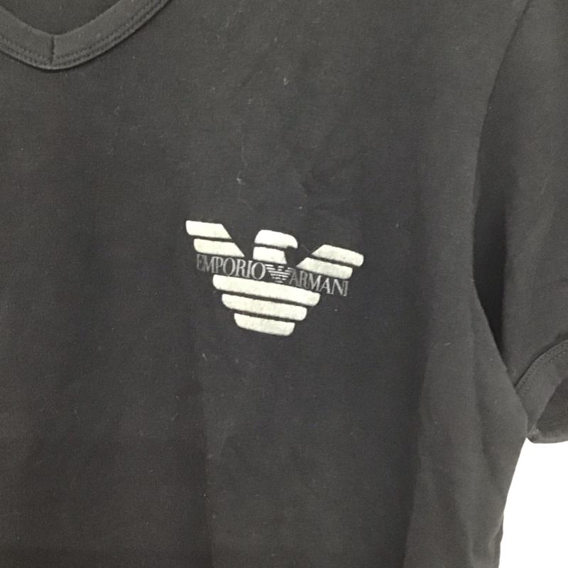 エンポリオアルマーニ EMPORIO ARMANI Tシャツ 半袖 半袖カットソー プリントTシャツ Vネックカットソー L ロゴ、文字 黒 / ブラック / black メンズ USED 古着 中古 10153580