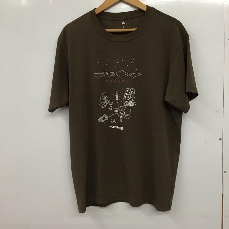 モンベル mont-bell Tシャツ 半袖 半袖カットソー プリントTシャツ クルーネックカットソー L プリント 茶 / ブラウン / brown メンズ USED 古着 中古 10153581