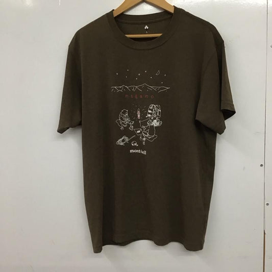 モンベル mont-bell Tシャツ 半袖 半袖カットソー プリントTシャツ クルーネックカットソー L プリント 茶 / ブラウン / brown メンズ USED 古着 中古 10153581
