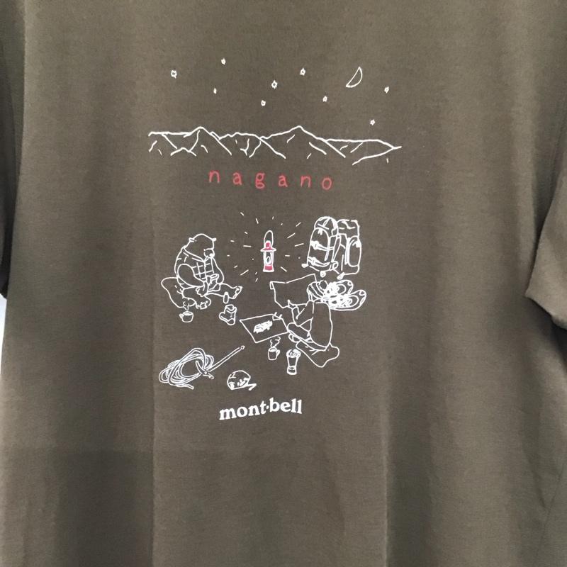 モンベル mont-bell Tシャツ 半袖 半袖カットソー プリントTシャツ クルーネックカットソー L プリント 茶 / ブラウン / brown メンズ USED 古着 中古 10153581