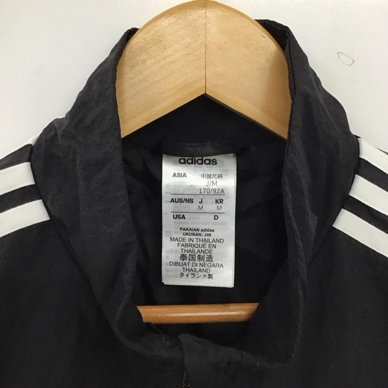 アディダス adidas ジャケット、上着 ジャンパー、ブルゾン gl7476 ウインドブレーカー ナイロンジャケット M ロゴ、文字 黒 / ブラック / black メンズ USED 古着 中古 10153583