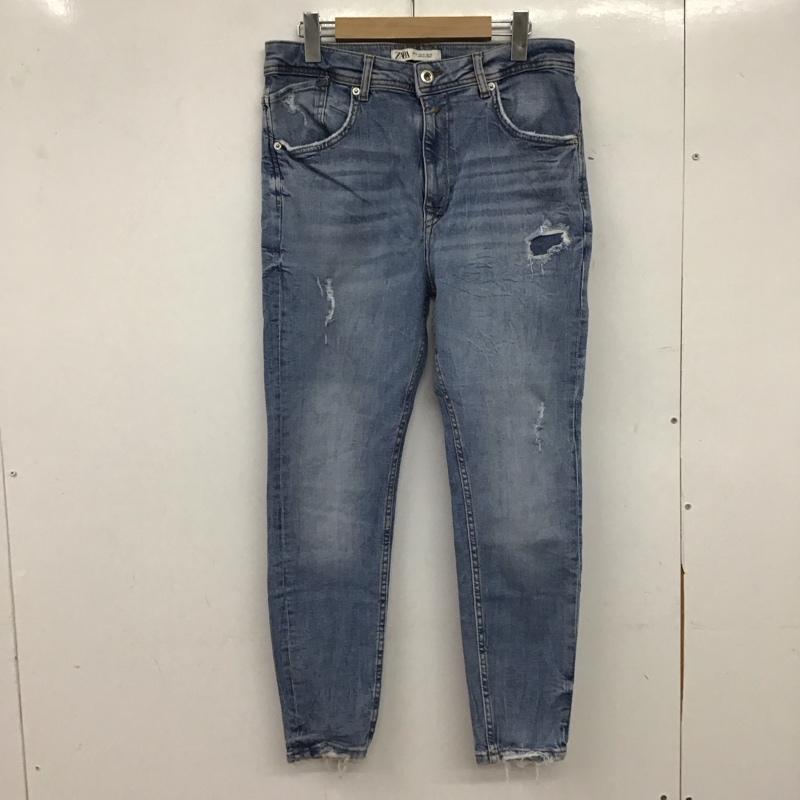 ザラ ZARA パンツ デニム、ジーンズ デニムパンツ スリムパンツ カジュアルパンツ ストレッチパンツ 42インチ ダメージ加工 インディゴ / インディゴ / Indigo メンズ USED 古着 中古 10153584