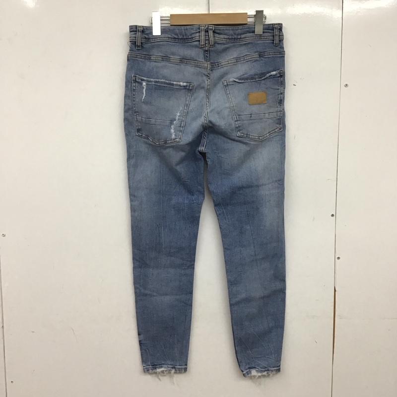 ザラ ZARA パンツ デニム、ジーンズ デニムパンツ スリムパンツ カジュアルパンツ ストレッチパンツ 42インチ ダメージ加工 インディゴ / インディゴ / Indigo メンズ USED 古着 中古 10153584