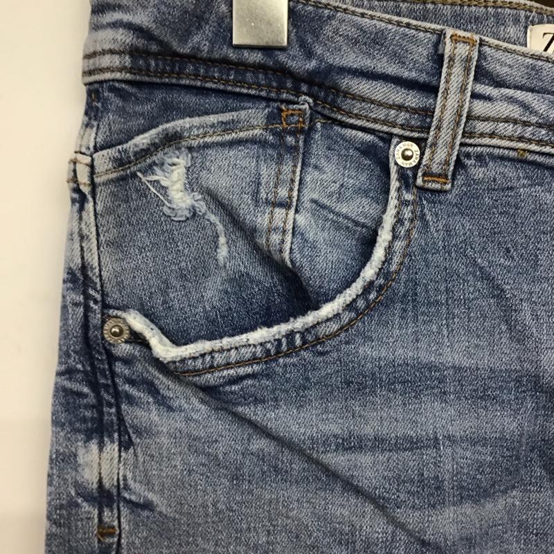 ザラ ZARA パンツ デニム、ジーンズ デニムパンツ スリムパンツ カジュアルパンツ ストレッチパンツ 42インチ ダメージ加工 インディゴ / インディゴ / Indigo メンズ USED 古着 中古 10153584