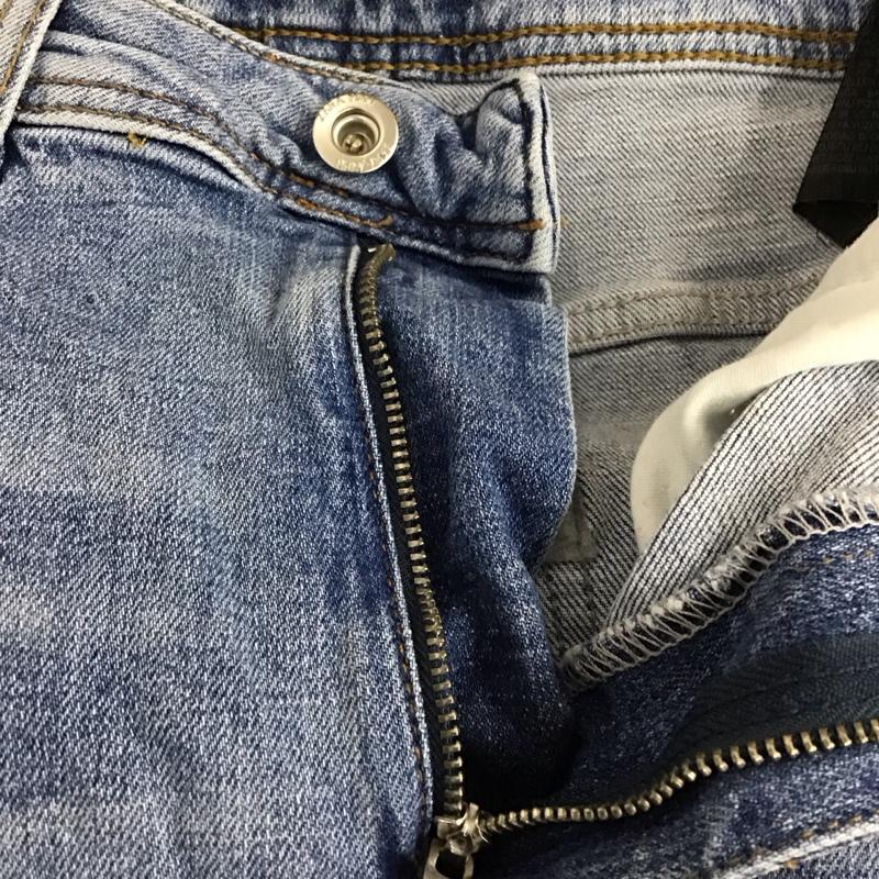 ザラ ZARA パンツ デニム、ジーンズ デニムパンツ スリムパンツ カジュアルパンツ ストレッチパンツ 42インチ ダメージ加工 インディゴ / インディゴ / Indigo メンズ USED 古着 中古 10153584