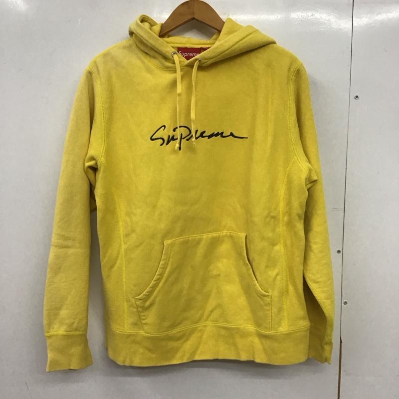 シュプリーム Supreme パーカー 長袖 長袖パーカー プルオーバーパーカー スウェット M ロゴ、文字 黄 / イエロー / yellow メンズ USED 古着 中古 10153585