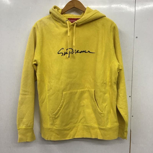 シュプリーム Supreme パーカー 長袖 長袖パーカー プルオーバーパーカー スウェット M ロゴ、文字 黄 / イエロー / yellow メンズ USED 古着 中古 10153585