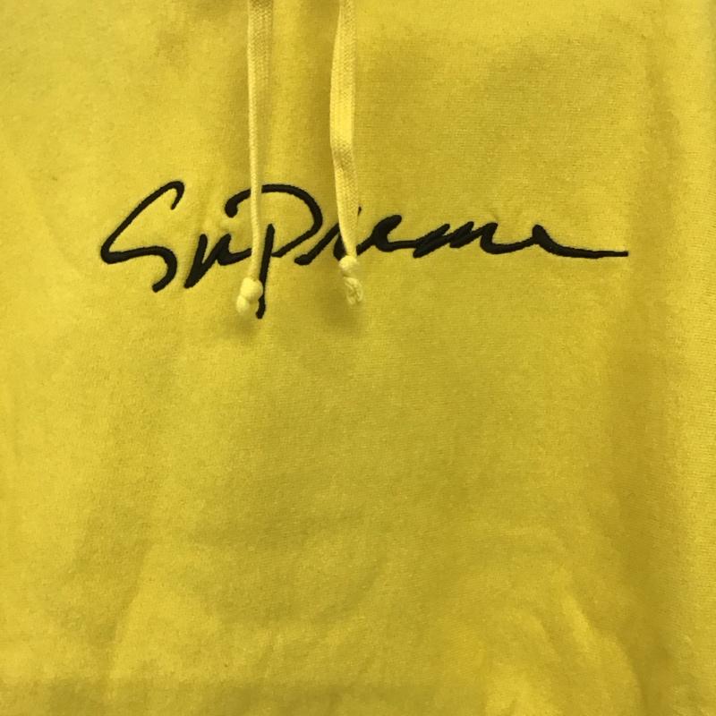 シュプリーム Supreme パーカー 長袖 長袖パーカー プルオーバーパーカー スウェット M ロゴ、文字 黄 / イエロー / yellow メンズ USED 古着 中古 10153585