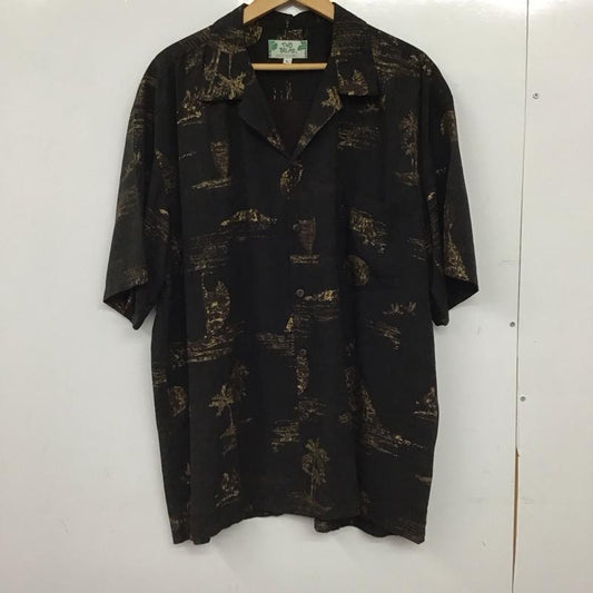 トゥーパームス TWO PALMS シャツ、ブラウス 半袖 半袖シャツ プリントシャツ ポケットシャツ L プリント 茶 / ブラウン / brown メンズ USED 古着 中古 10153588