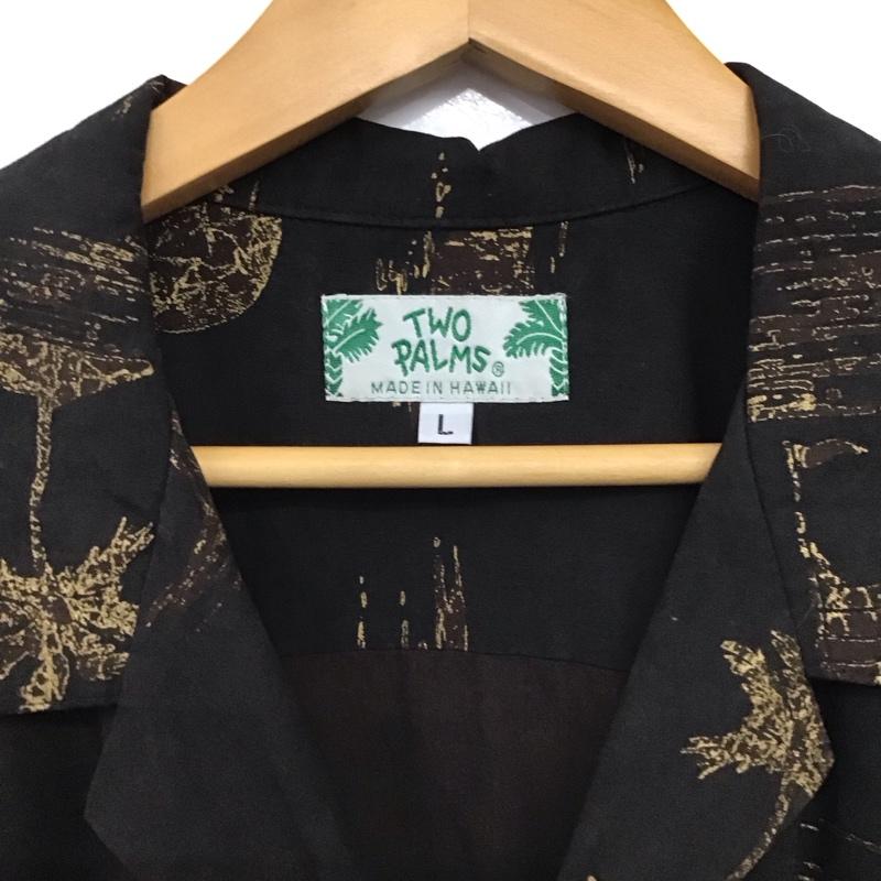 トゥーパームス TWO PALMS シャツ、ブラウス 半袖 半袖シャツ プリントシャツ ポケットシャツ L プリント 茶 / ブラウン / brown メンズ USED 古着 中古 10153588