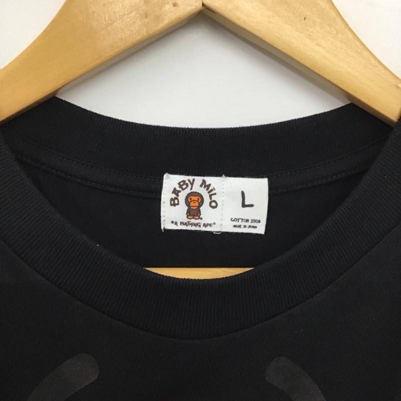 アベイシングエイプ A BATHING APE Tシャツ 半袖 半袖カットソー プリントTシャツ クルーネックカットソー babymilo L プリント 黒 / ブラック / black メンズ USED 古着 中古 10153589