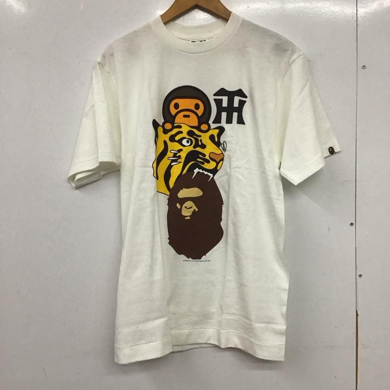 ベイプ BAPE Tシャツ 半袖 半袖カットソー プリントTシャツ クルーネックカットソー M プリント 白 / ホワイト / white メンズ USED 古着 中古 10153590