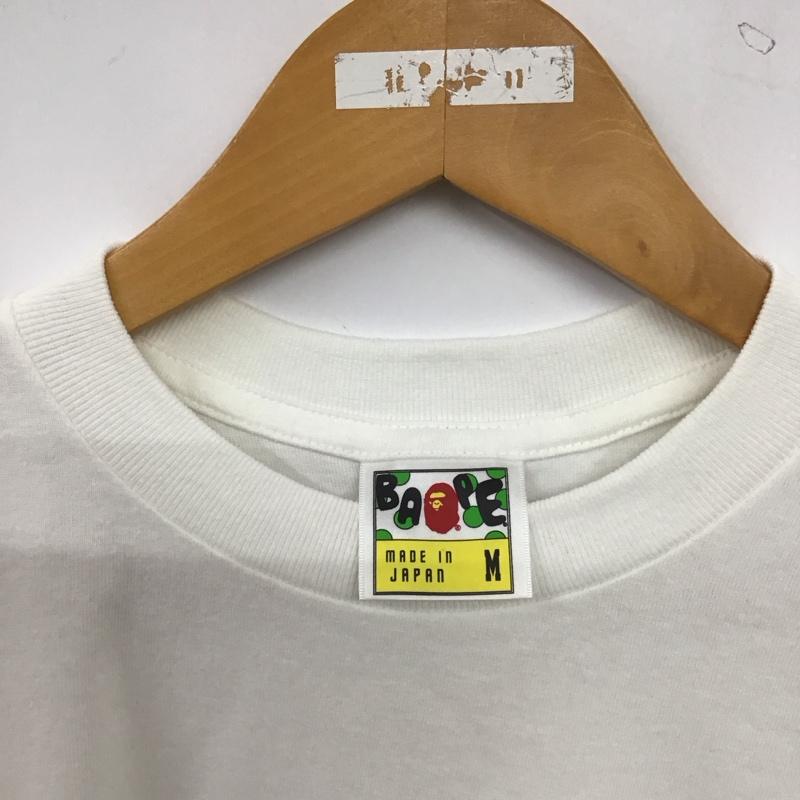 ベイプ BAPE Tシャツ 半袖 半袖カットソー プリントTシャツ クルーネックカットソー M プリント 白 / ホワイト / white メンズ USED 古着 中古 10153590