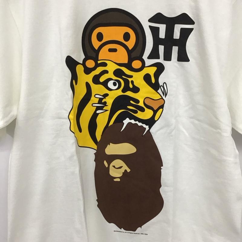 ベイプ BAPE Tシャツ 半袖 半袖カットソー プリントTシャツ クルーネックカットソー M プリント 白 / ホワイト / white メンズ USED 古着 中古 10153590