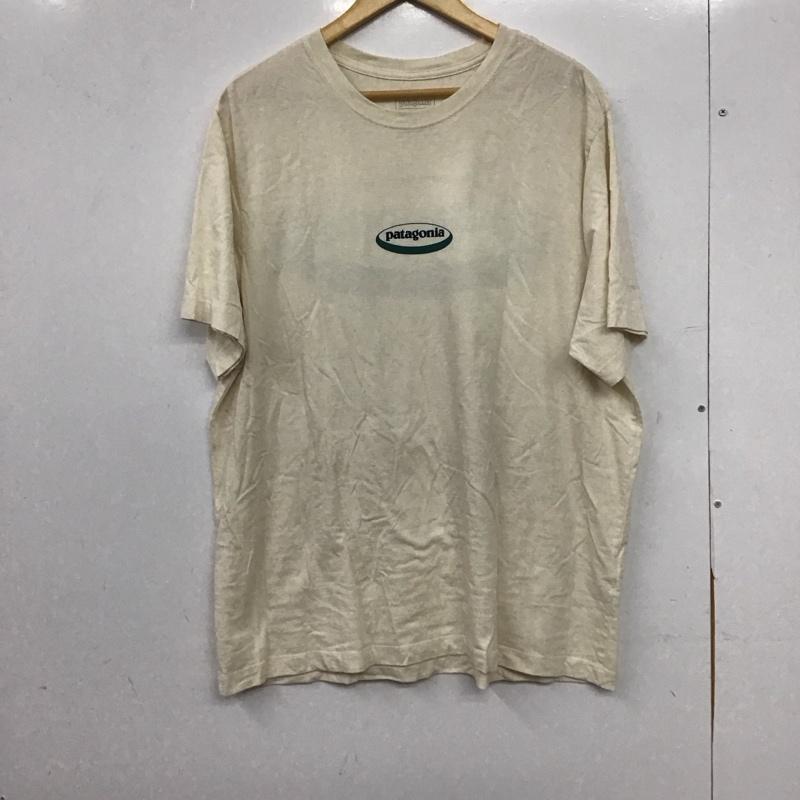 パタゴニア patagonia Tシャツ 半袖 半袖カットソー プリントTシャツ クルーネックカットソー XL ロゴ、文字 アイボリー / アイボリー / メンズ USED 古着 中古 10153593