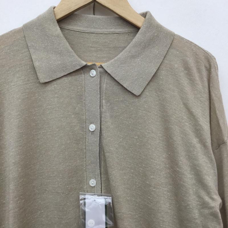フリークスストア FREAK S STORE シャツ、ブラウス 長袖 リネンブレンドポロニット FREE 無地 ベージュ / ベージュ / beige X 茶 / ブラウン / brown レディース USED 古着 中古 10153597