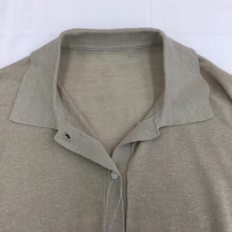 フリークスストア FREAK S STORE シャツ、ブラウス 長袖 リネンブレンドポロニット FREE 無地 ベージュ / ベージュ / beige X 茶 / ブラウン / brown レディース USED 古着 中古 10153597