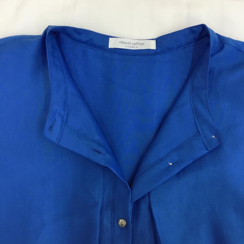 ショコラ フィネ ローブ chocol raffine robe シャツ、ブラウス 半袖 FREE 無地 青 / ブルー / blue レディース USED 古着 中古 10153598