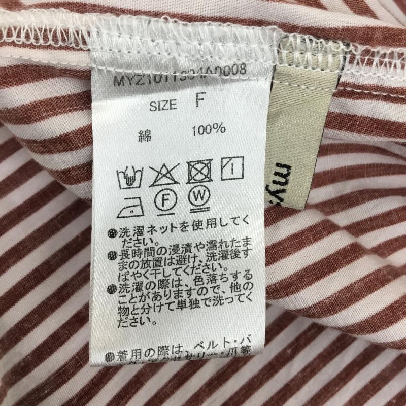 ミスティック mystic シャツ、ブラウス 長袖 FREE ストライプ 赤 / レッド / red レディース USED 古着 中古 10153600