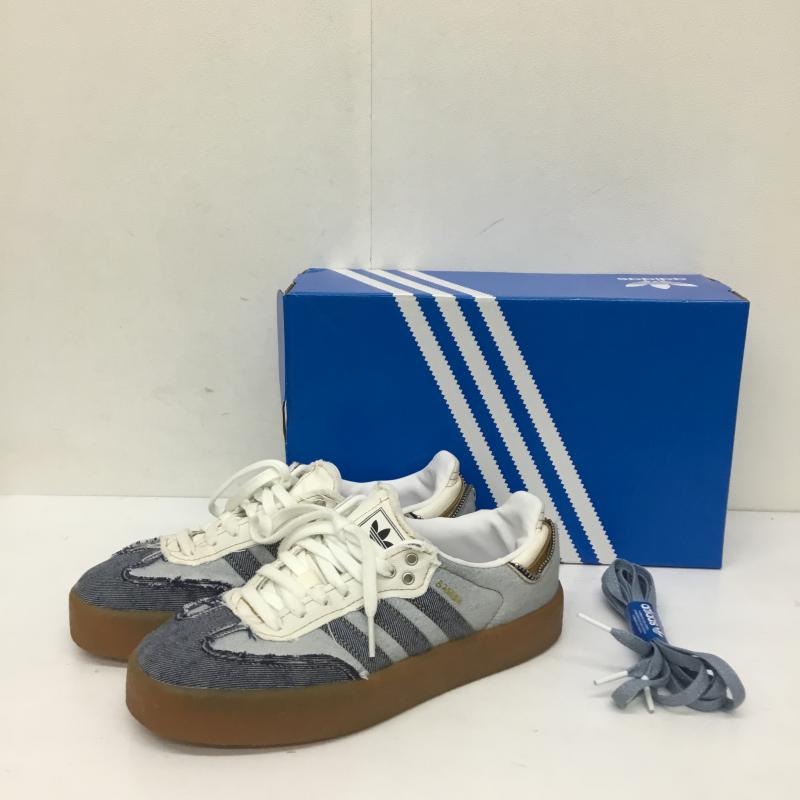 アディダス adidas スニーカー スニーカー II0001 SAMBAE W atmos Stacked Denim 24.5cm ロゴ、文字 青 / ブルー / blue X 水色 / ライトブルー / レディース USED 古着 中古 10153601