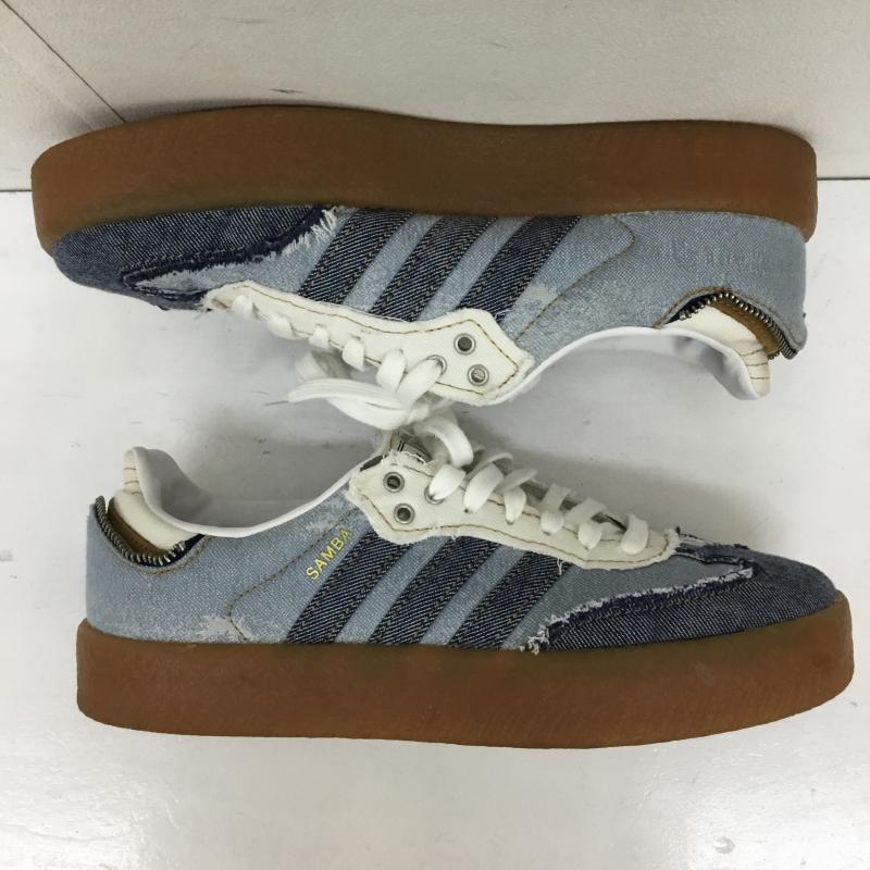アディダス adidas スニーカー スニーカー II0001 SAMBAE W atmos Stacked Denim 24.5cm ロゴ、文字 青 / ブルー / blue X 水色 / ライトブルー / レディース USED 古着 中古 10153601