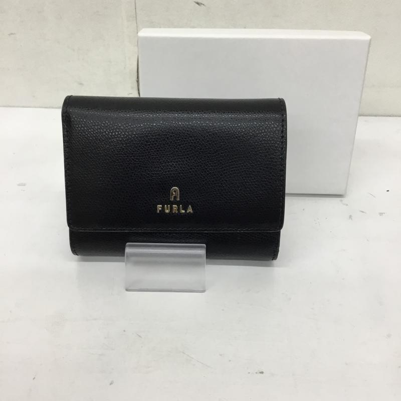 フルラ FURLA 財布 二つ折り ロゴ、文字 黒 / ブラック / black レディース USED 古着 中古 10153602