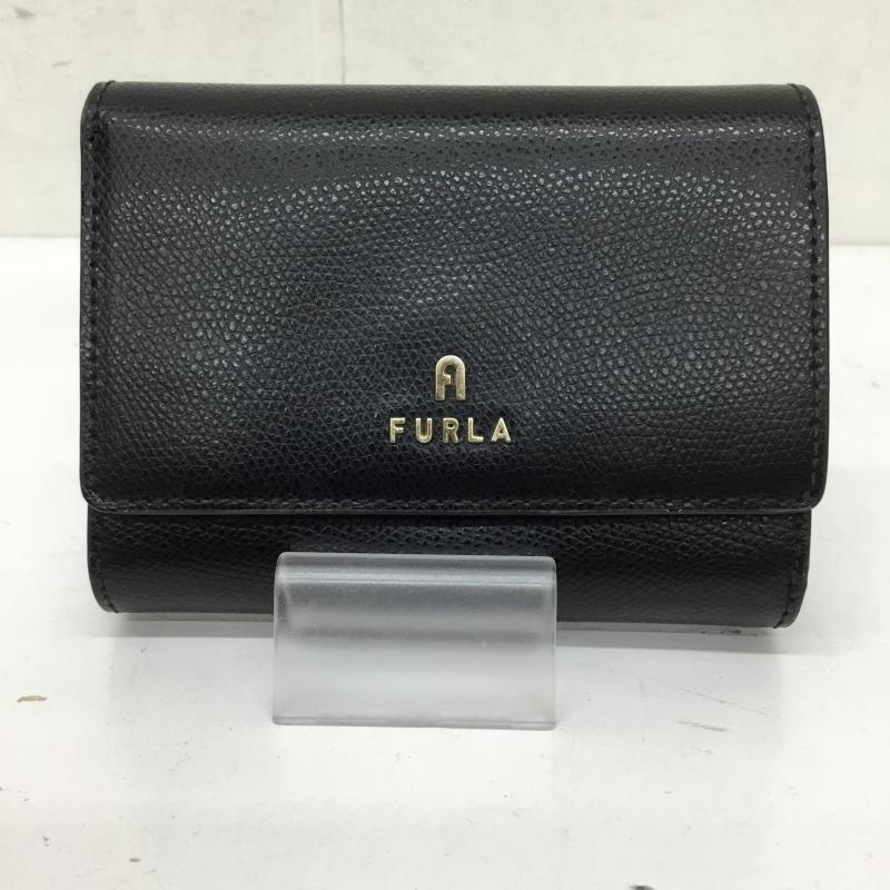 フルラ FURLA 財布 二つ折り ロゴ、文字 黒 / ブラック / black レディース USED 古着 中古 10153602