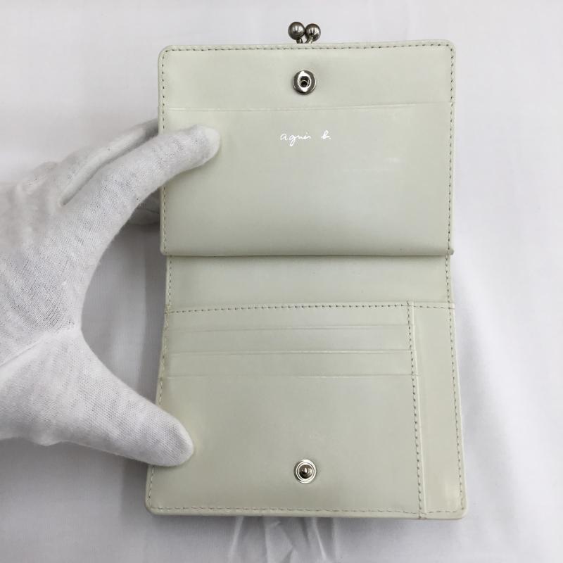 アニエス・ベー agnes b. 財布 二つ折り ロゴ、文字 黒 / ブラック / black レディース USED 古着 中古 10153605