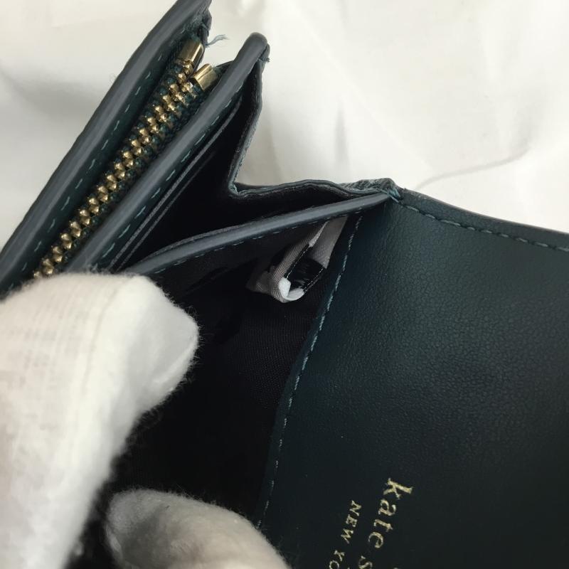 ケイト・スペード ニューヨーク kate spade new york 財布 二つ折り ロゴ、文字 緑 / グリーン / green レディース USED 古着 中古 10153606