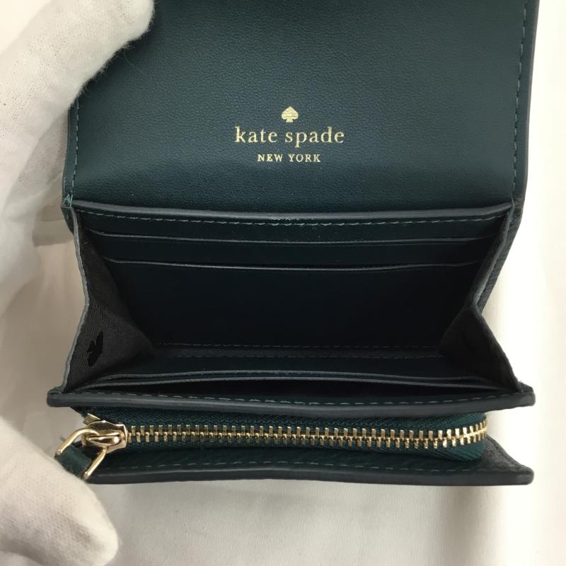 ケイト・スペード ニューヨーク kate spade new york 財布 二つ折り ロゴ、文字 緑 / グリーン / green レディース USED 古着 中古 10153606