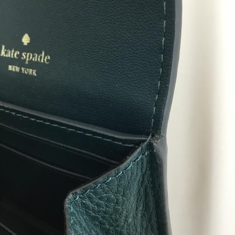 ケイト・スペード ニューヨーク kate spade new york 財布 二つ折り ロゴ、文字 緑 / グリーン / green レディース USED 古着 中古 10153606