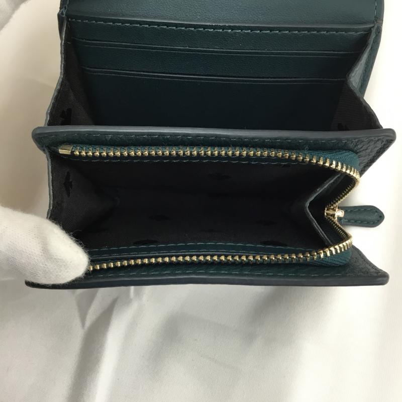 ケイト・スペード ニューヨーク kate spade new york 財布 二つ折り ロゴ、文字 緑 / グリーン / green レディース USED 古着 中古 10153606