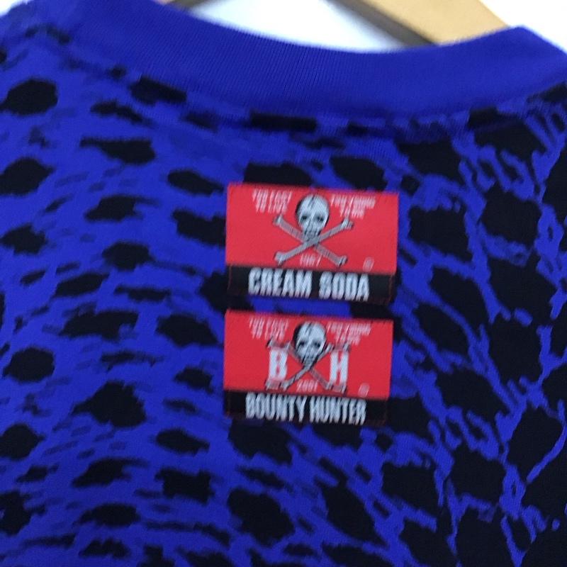 バウンティーハンター BOUNTY HUNTER Tシャツ 半袖 半袖カットソー プリントTシャツ クルーネックカットソー クリームソーダ M プリント 青 / ブルー / blue メンズ USED 古着 中古 10153609