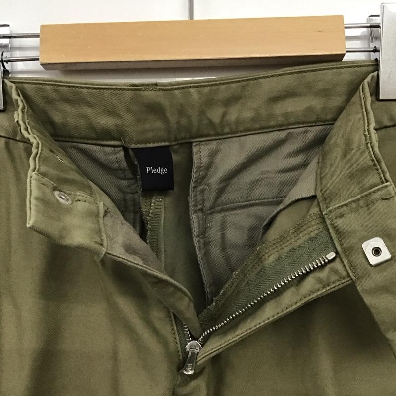 プレッジ Pledge パンツ スラックス スラックス スリムパンツ カジュアルパンツ ストレッチパンツ 46インチ 無地 カーキ / カーキ / khaki メンズ USED 古着 中古 10153613