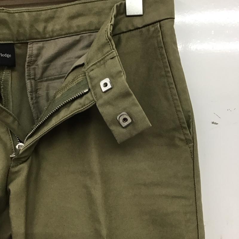 プレッジ Pledge パンツ スラックス スラックス スリムパンツ カジュアルパンツ ストレッチパンツ 46インチ 無地 カーキ / カーキ / khaki メンズ USED 古着 中古 10153613