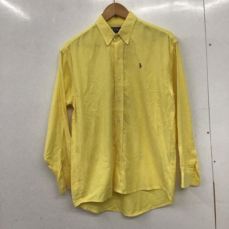 ポロバイラルフローレン Polo by RALPH LAUREN シャツ、ブラウス 長袖 長袖シャツ ボタンダウンシャツ カラーシャツ M ロゴ、文字 黄 / イエロー / yellow メンズ USED 古着 中古 10153623
