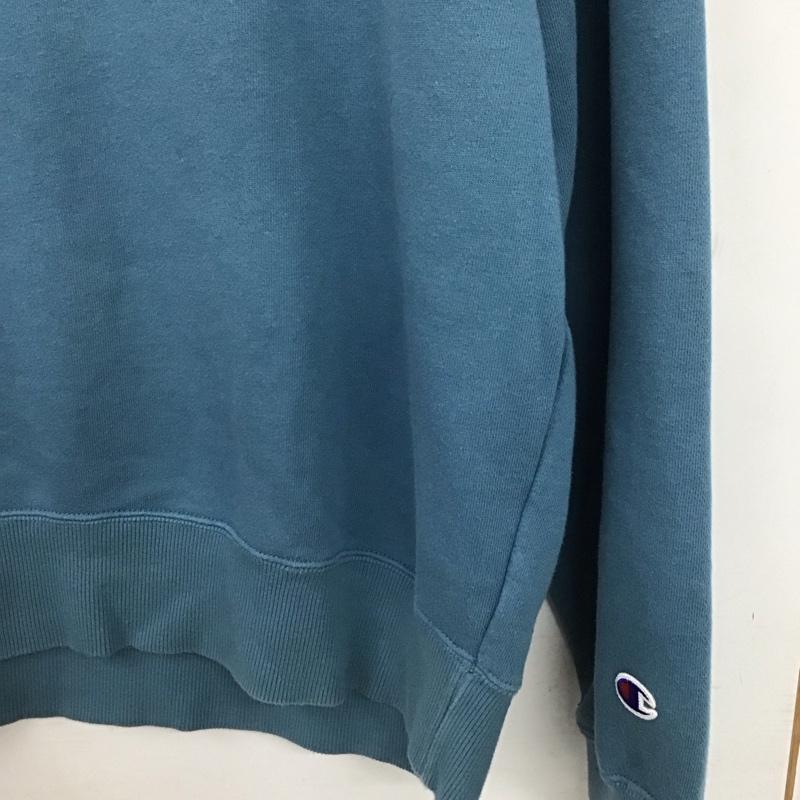 チャンピオン Champion トレーナー 長袖 長袖トレーナー スウェット クルーネック プルオーバー XL ロゴ、文字 青 / ブルー / blue メンズ USED 古着 中古 10153629