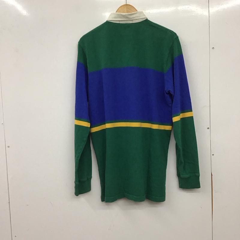 ポロバイラルフローレン Polo by RALPH LAUREN ポロシャツ 長袖 長袖ポロシャツ 長袖カットソー カラーシャツ XL ロゴ、文字 青 / ブルー / blue X 黄 / イエロー / yellow X 緑 / グリーン / green メンズ USED 古着 中古 10153630