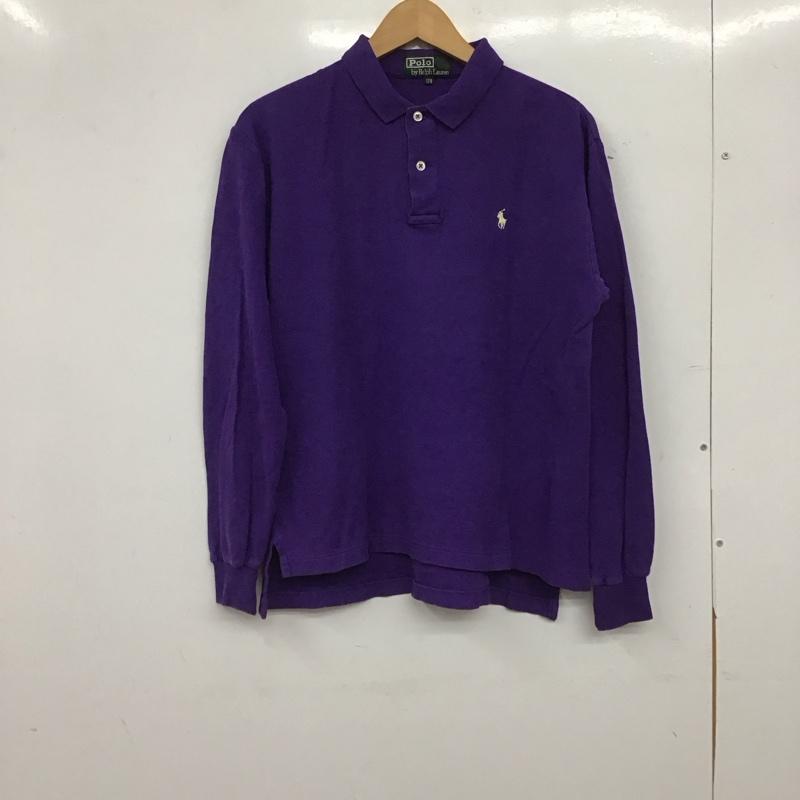 ポロバイラルフローレン Polo by RALPH LAUREN ポロシャツ 長袖 長袖ポロシャツ 長袖カットソー カラーシャツ ロゴ、文字 紫 / パープル / purple メンズ USED 古着 中古 10153632