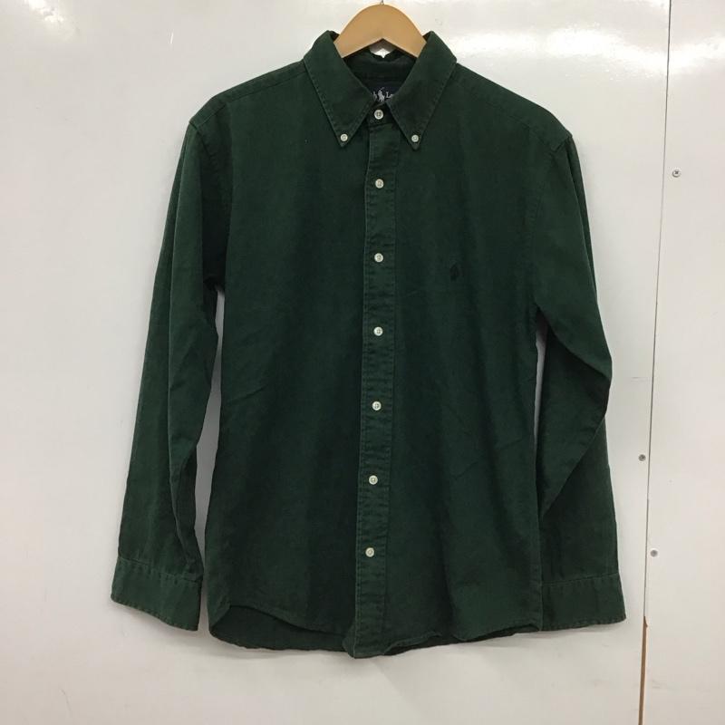 ラルフローレン RALPHLAUREN シャツ、ブラウス 長袖 長袖シャツ 無地シャツ カラーシャツ ボタンダウンシャツ L ロゴ、文字 緑 / グリーン / green メンズ USED 古着 中古 10153636