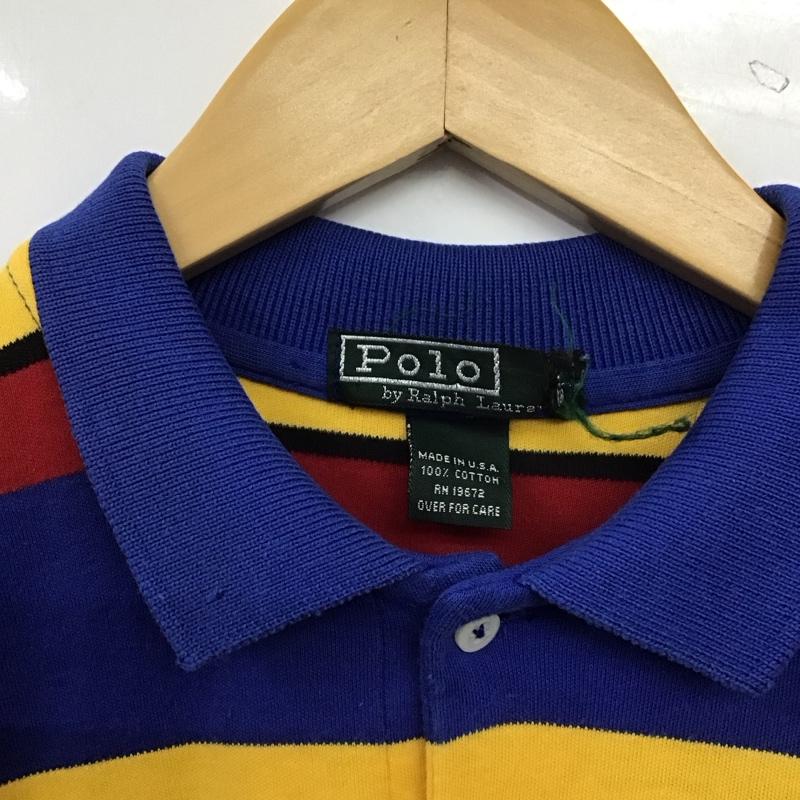 ポロバイラルフローレン Polo by RALPH LAUREN ポロシャツ 長袖 長袖ポロシャツ 長袖カットソー カラーシャツ ボーダー柄 マルチカラー / マルチカラー / multicolor メンズ USED 古着 中古 10153637