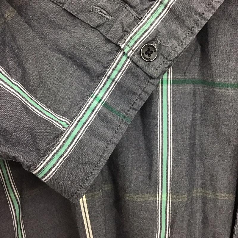 ゲス Guess シャツ、ブラウス 半袖 半袖シャツ プリントシャツ カラーシャツ M ストライプ 灰 / グレー / gray メンズ USED 古着 中古 10153639