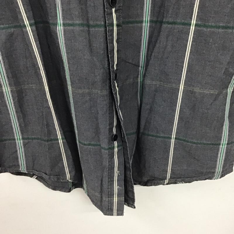 ゲス Guess シャツ、ブラウス 半袖 半袖シャツ プリントシャツ カラーシャツ M ストライプ 灰 / グレー / gray メンズ USED 古着 中古 10153639