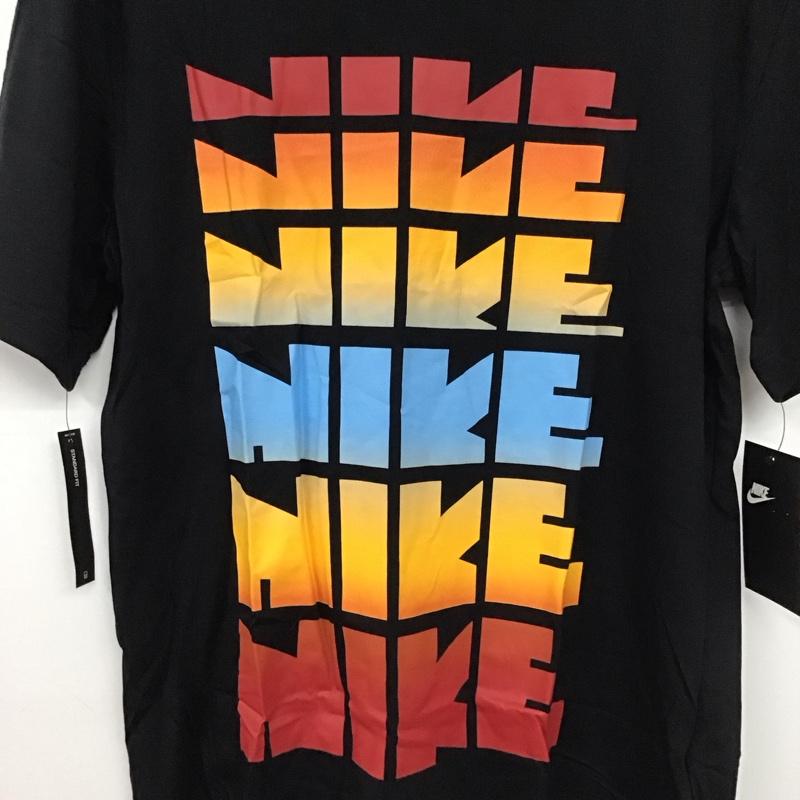 ナイキ NIKE Tシャツ 半袖 半袖カットソー プリントTシャツ クルーネックカットソー スポーツウェア M プリント 黒 / ブラック / black メンズ USED 古着 中古 10153642